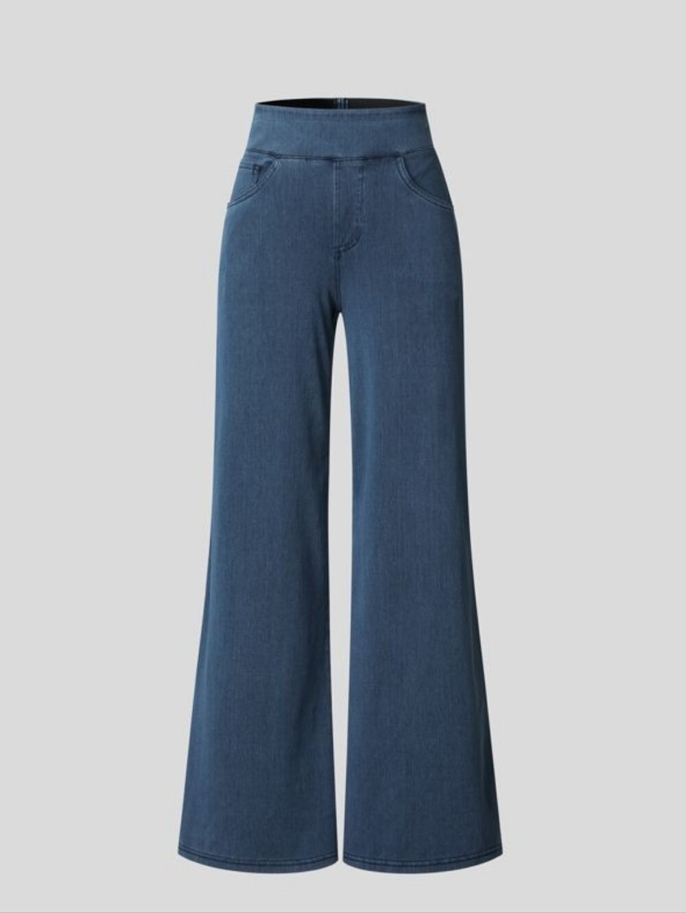 Halara Flex High Waist Wide Leg Loose Jeans Pockets Wash Denim Navy Blue SP New